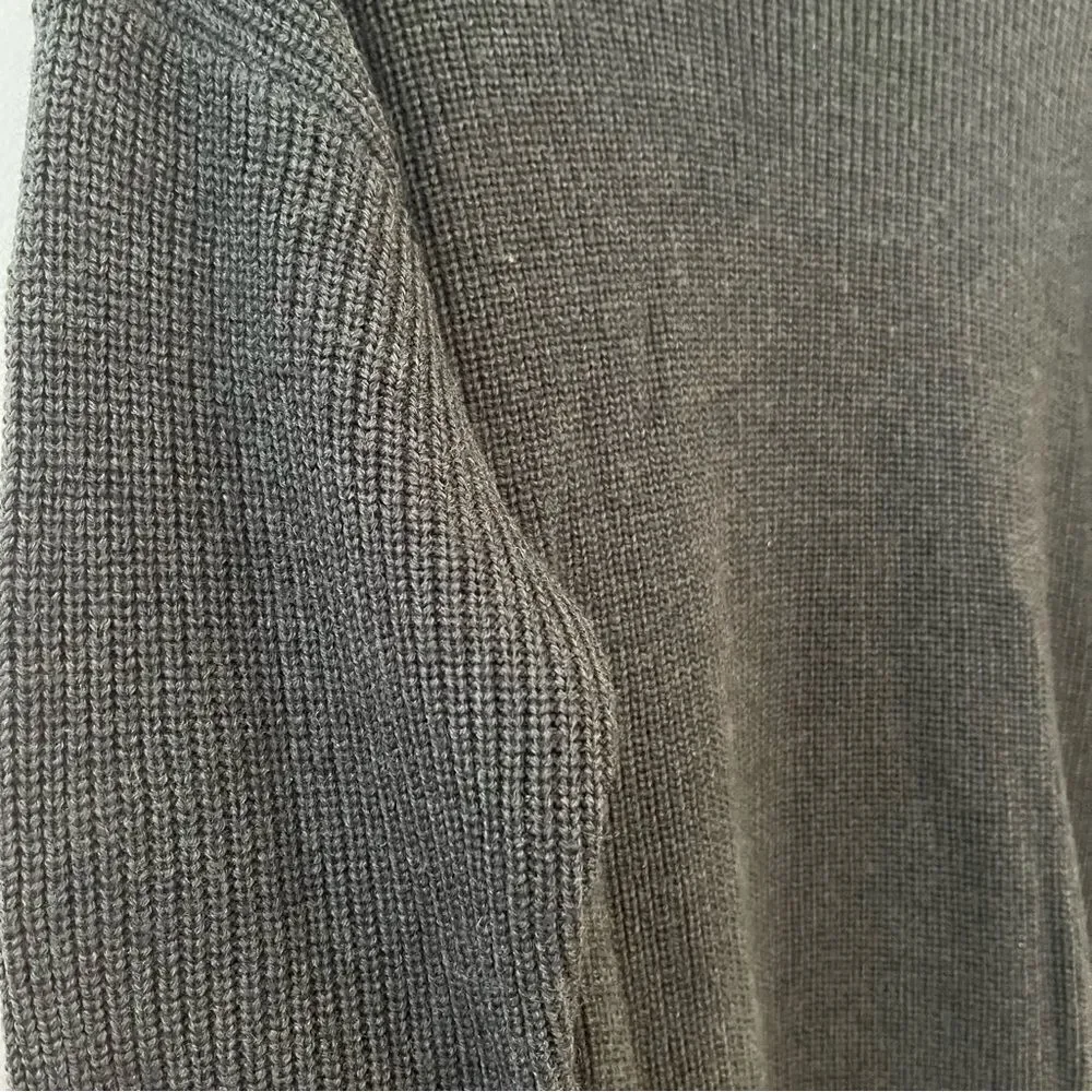 Eileen Fisher Marino Wool Turtleneck Tunic Swearer Dark Gray/Green XS NWT